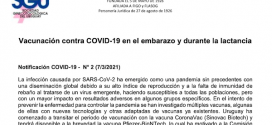 Vacunación contra COVID-19 en el embarazo y durante la lactancia